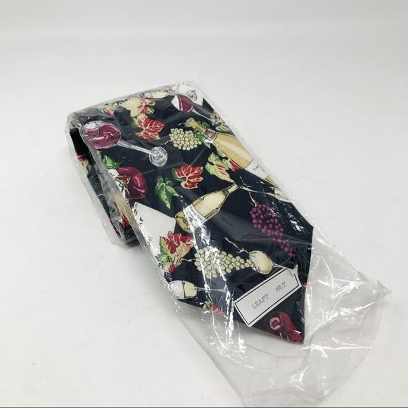 Vintage 1996 Nicole Miller Silk Turning Leaf Wine Winery grapes vino tie 90s new - Picture 2 of 6